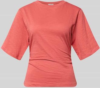 Jake*s Casual T-Shirt mit 1/2-Arm und Raffungen in Koralle, Gr&ouml;&szlig;e XXL