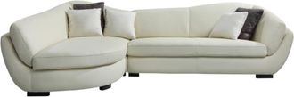 Pascal Morabito Sofá rinconera piel 5 plazas marfil 285x175cm