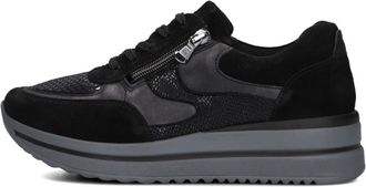 Waldl&auml;ufer Zwarte Su&egrave;de Lage Dames Sneakers - Dames - Sneakers - Zwart - 37 1/2 EU - Su&egrave;de - Schoenen