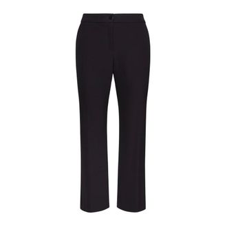 Elena Miro Broeken, Dames, Zwart, M, Cropped technische broek met Franse zakken