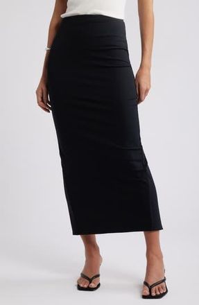 Open Edit Smooth Edit Maxi Skirt in Black at Nordstrom Rack, Size Small