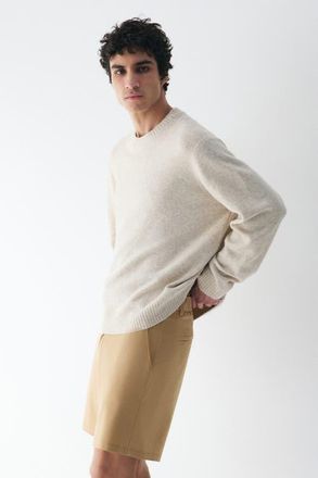 H&M Four-way Stretch Loose Fit Chino Shorts in Beige at Nordstrom, Size 34