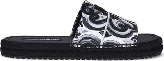 Dolce & Gabbana Black Cotton Mens Espadrilles