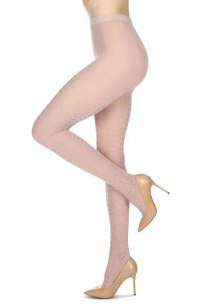 MeMoi Pelerine Pointelle Sweater Tights in Blush at Nordstrom, Size Medium
