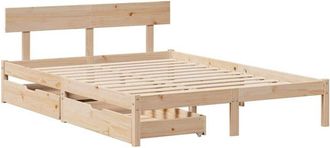 vidaXL Vidaxl - Bed Frame without Mattress 150x200 cm King Size Solid Wood Pine