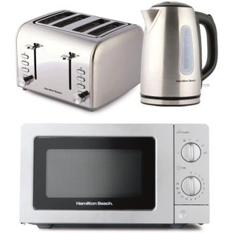 Hamilton Beach Kettle Toaster & Microwave Set Rise Collection