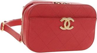 Chanel Pre-owned Vintage Caviar Skin Shoulder Bag - Dames - Vintage Heuptassen - Rood - ONE Size - Leer - Vintage