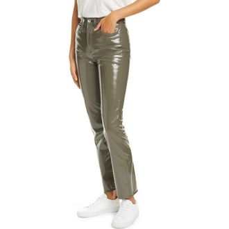 Rag & Bone Nina High Waist Vinyl Cigarette Pants in Army at Nordstrom Rack, Size 26