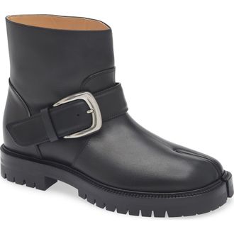 Maison Margiela Tabi Country Buckle Ankle Boot in Black at Nordstrom, Size 12Us