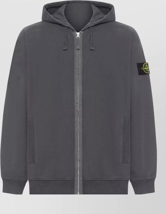 Stone Island cotton hooded zip sweatshirt