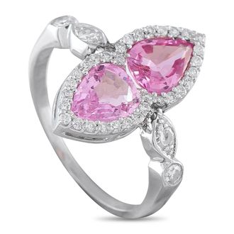 Luxury Bazaar Platinum 0.27ct Diamond and Sapphire Ring MF13-050726
