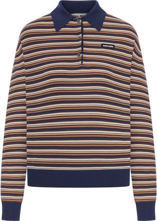 Miu Miu STRIPED WOOL POLO - Miu Miu - Woman