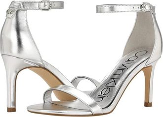 Calvin Klein Fairy Sandals Silver Ankle Strap Stiletto Heel ZAP735