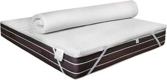 Talamo Italia Set Topper da una piazza e mezza e 1 cuscino in Memory Foam,100% Made in Italy, rivestimento in tessuto antiacaro, anallergico e antibatterico, cm