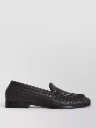 Bottega Veneta silenzio nappa leather loafers intrecciato