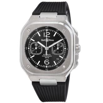 Bell & Ross Urban BR 05 Chrono Automatic Black Dial Mens Watch BR05C-BLC-ST/SRB