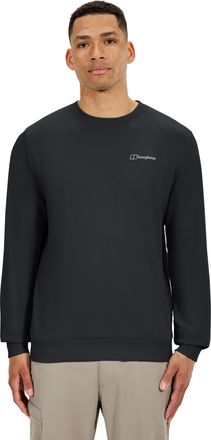Berghaus Longsleeve BERGHAUS M LOGO CREW LIGHT, Herren, Gr. XXL, jet schwarz, Obermaterial: 73% Baumwolle, 22% Polyester, 5% Elasthan, normal, Rundhals, Shirts