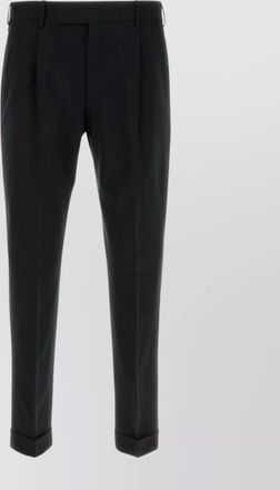 Pantaloni Torino wool pant stretch cuffed hem pleats