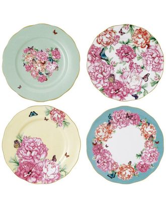 Royal Albert Miranda Kerr For Royal Albert Set Of Four 8In Patterned Vintage Plates With $17 Credit