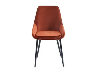 VENTE-UNIQUE.COM Set de 2 sillas terciopelo terracota