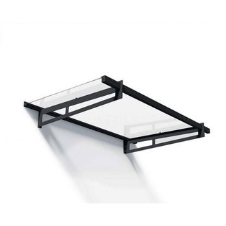 Palram Patio Cover Bremen Door Awning Canopy 1500 Clear - L150 x W93.5 cm in Grey