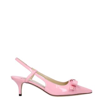 Jimmy Choo London Pink Leather Stiletto Heel Womens Sandals