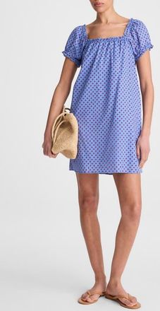 Madewell CHATEAU MINI DRESS 60S CAMBRI in Calm Blue at Nordstrom, Size Xx-Large