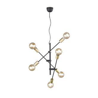 Trio Tr&iacute;o De Iluminaci&oacute;n Cruz 3 Brazos Ajustables 6 Luces Negro Mate Y Oro 306700632