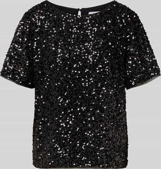 Comma Blusenshirt mit Pailletten in Black, Größe 34