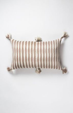 Archive New York Antigua Classic Striped Handwoven Cotton Throw Pillow in Tan at Nordstrom, Size 12X20