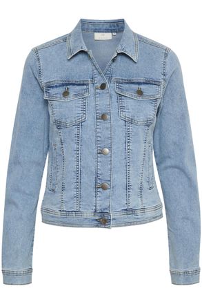 Kaffe Womens KAvicky Jeans Jacket Women Casual jacket Long sleeve Regular fit KAvicky Jeans Jacket, Light Blue Washed Denim