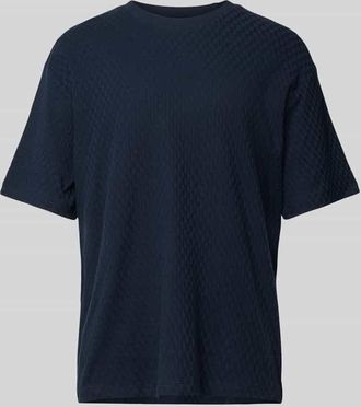 s.Oliver Black Label Relaxed Fit T-Shirt aus strukturiertem Jersey in Marine, Größe XXL