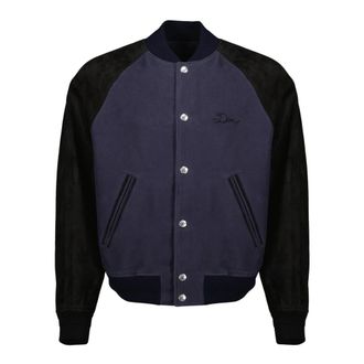 Dior Ribbon Varsity Jacket - male - Dior - Bomber Jackets - Blue - M - Jackets