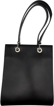 Cartier Panth&egrave;re Black Leather Shoulder Bag Tote Bag (Pre-Owned)