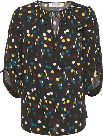 Diane Von F&uuml;rstenberg Blusa a pois - Nero