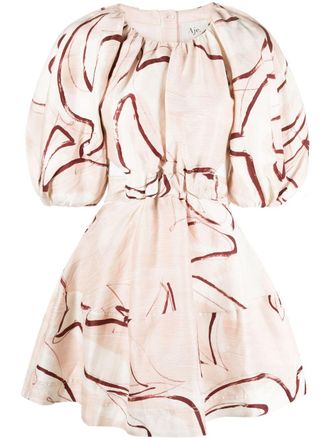 Aje Mini-jurk met pofmouwen - Roze