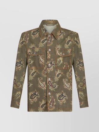 Etro printed cotton oversized shirt