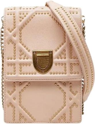 Dior Pre-owned Cross Body Bags, female, Pink, Size: ONE SIZE Pre-owned Diorama Leather Chain Shoulder Bag