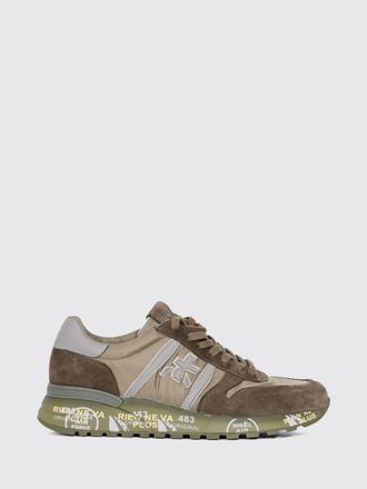 Premiata Lander Low-Top Sneakers in Suede and Nylon with Serrated Sole