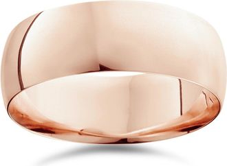 Pompeii3 8mm Dome High Polished Wedding Band 10k Rose Gold