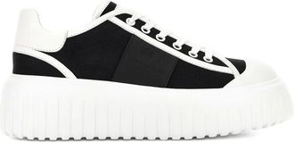 Hogan H-Stripes sneakers - women - Rubber/Fabric/Calf Leather/Cotton - 37.5 - Black