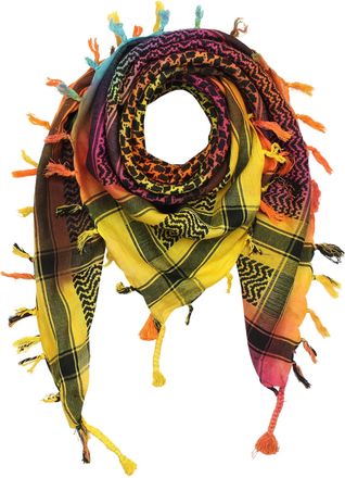 Freak Scene Kufiya - Tie dye-Batik-multicolored - black 01-40x40 inch - Shemagh - Arafat scarf Palestinian PLO Pali-scarf - 100% cotton