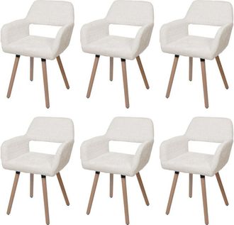 Hhg Hhg - Juego De 6 Silla De Comedor 867 Ii, Silla De Cocina Silla Tapizada, Madera Tela/textil Chenilla (465g/m&sup2;) Mvg, Gris Oscuro