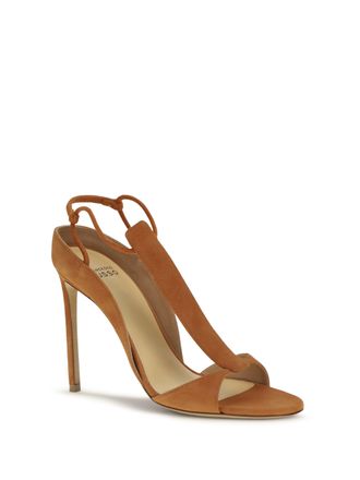 Francesco Russo T-Bar Ankle Strap Heel Sandal - Orange