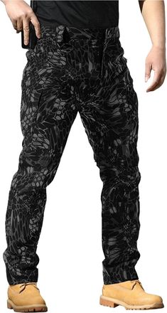 Generic Cargo Trousers for Men Baggy Camouflage Work Pants Casual Lightweight Work Trousers Classic Durable Cargo Pants with Multipocket Outdoor Jogging Botto