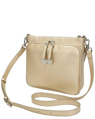 Tiffany & Fred Tiffany And Fred Paris Metallic Leather Double Zip Crossbody