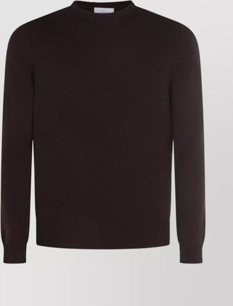 Malo long sleeve ribbed hem crew neck sweater