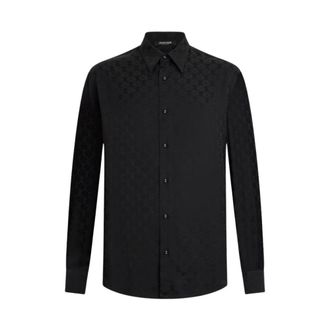 Roberto Cavalli Monogram Mirror Snake Shirt - Heren - Casual Overhemden - Zwart - S - Overhemden