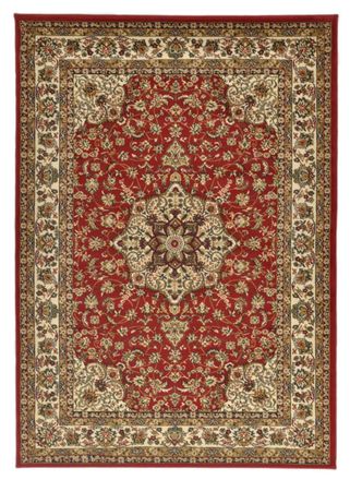 THEKO Alfombra diseño oriental polipropileno rojo 200x300 cm