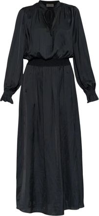 Zadig&Voltaire Rayado Satin Maxi Jurk - Dames - Maxi kleedjes - Zwart - S - Kleedjes